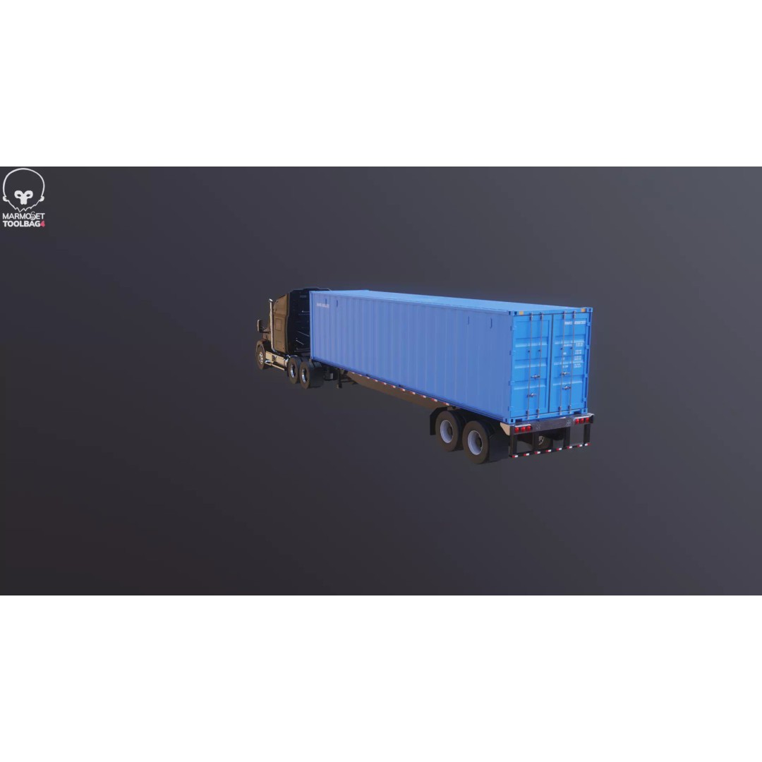 Generic Semi Truck 3D Model – High Poly PBR Vehicle, FBX