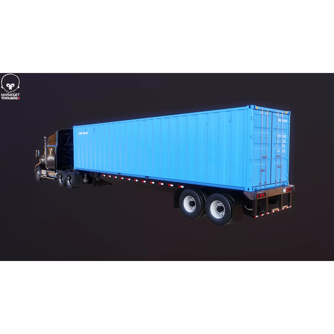 Generic Semi Truck 3D Model – High Poly PBR Vehicle, FBX - View 11