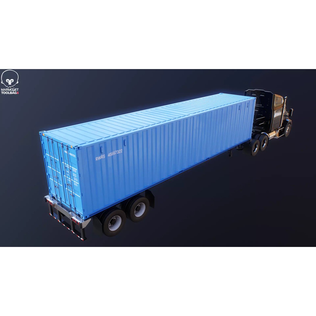 Generic Semi Truck 3D Model – High Poly PBR Vehicle, FBX - View 12