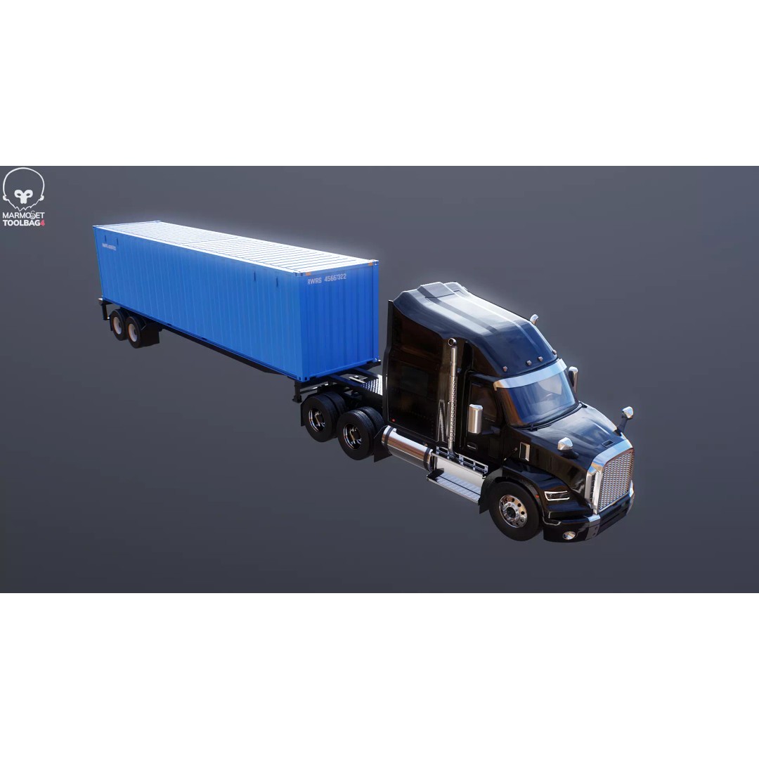 Generic Semi Truck 3D Model – High Poly PBR Vehicle, FBX - View 13