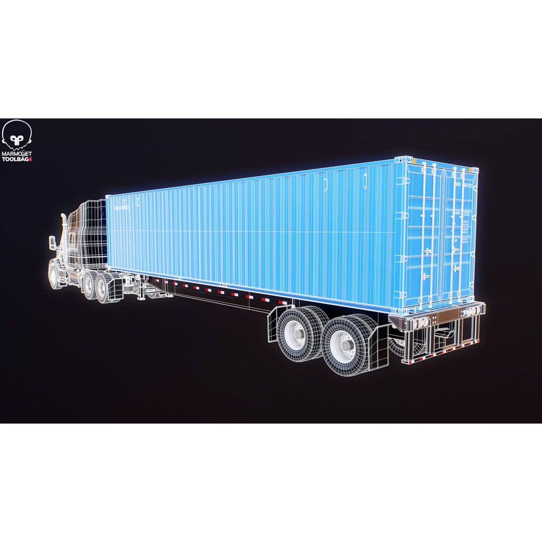 Generic Semi Truck 3D Model – High Poly PBR Vehicle, FBX - View 19