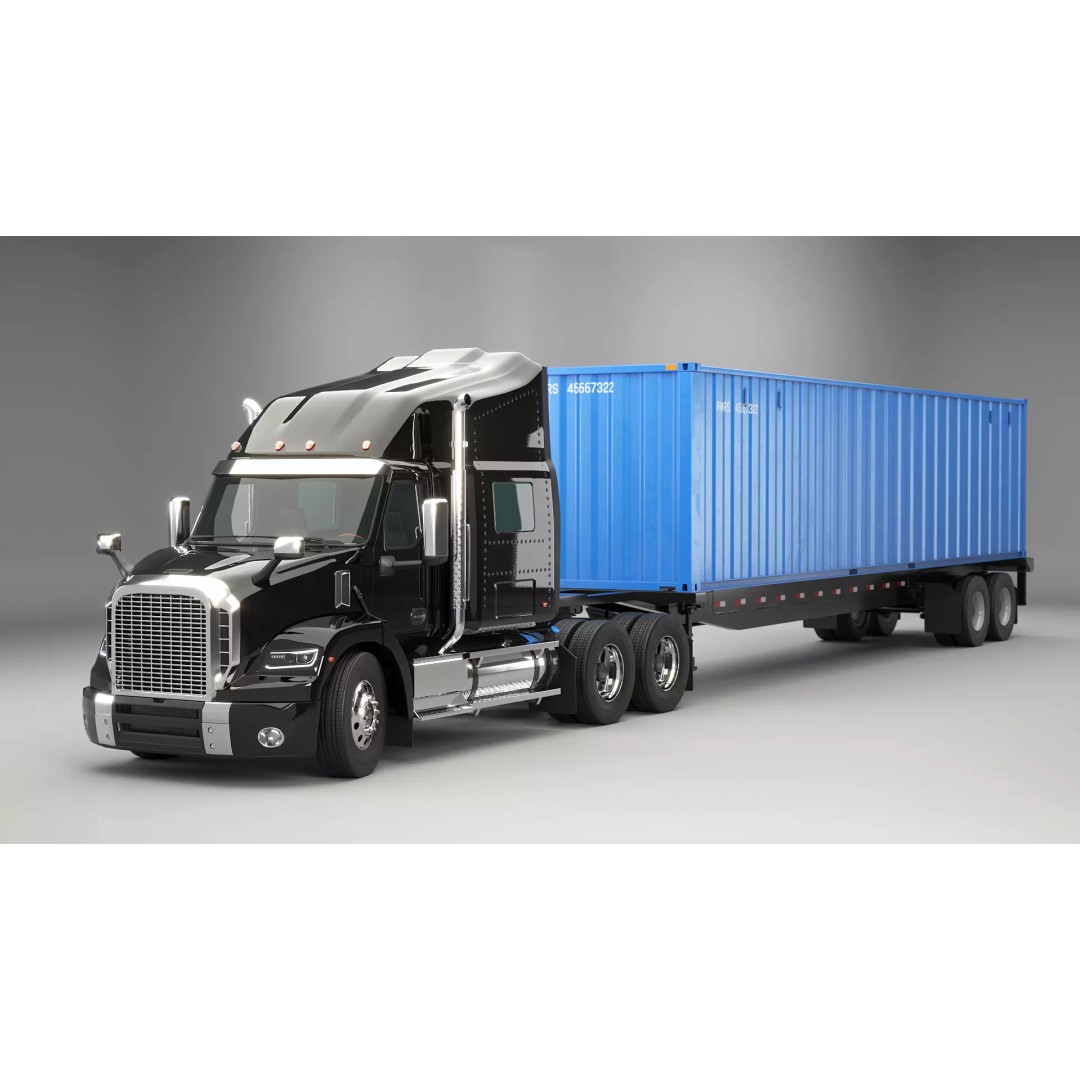 Generic Semi Truck 3D Model – High Poly PBR Vehicle, FBX - View 2