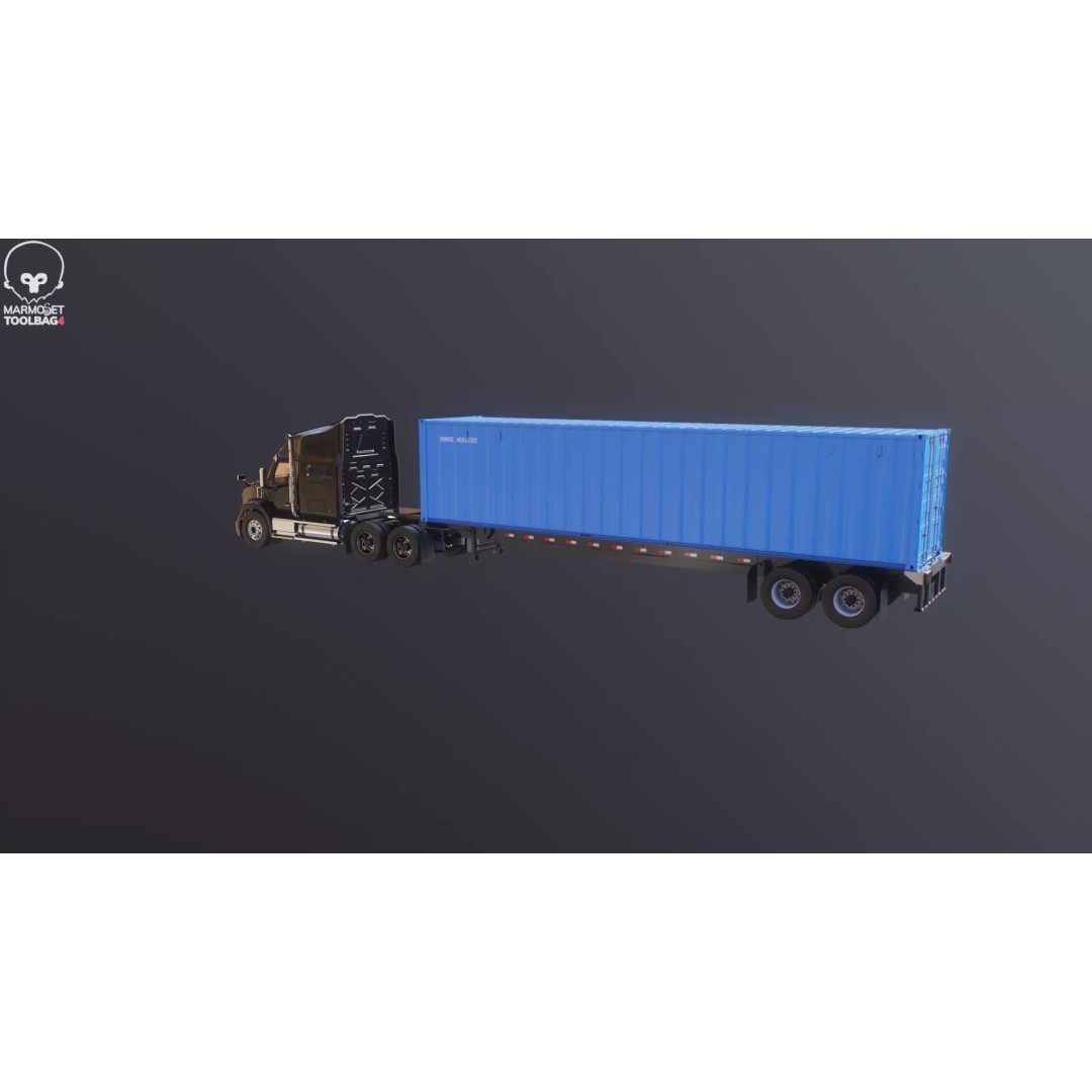 Generic Semi Truck 3D Model – High Poly PBR Vehicle, FBX - View 20