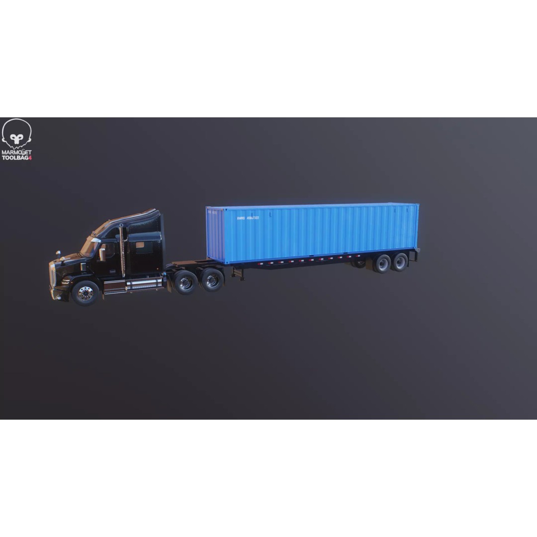 Generic Semi Truck 3D Model – High Poly PBR Vehicle, FBX - View 22
