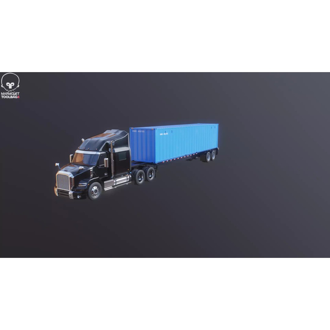 Generic Semi Truck 3D Model – High Poly PBR Vehicle, FBX - View 23