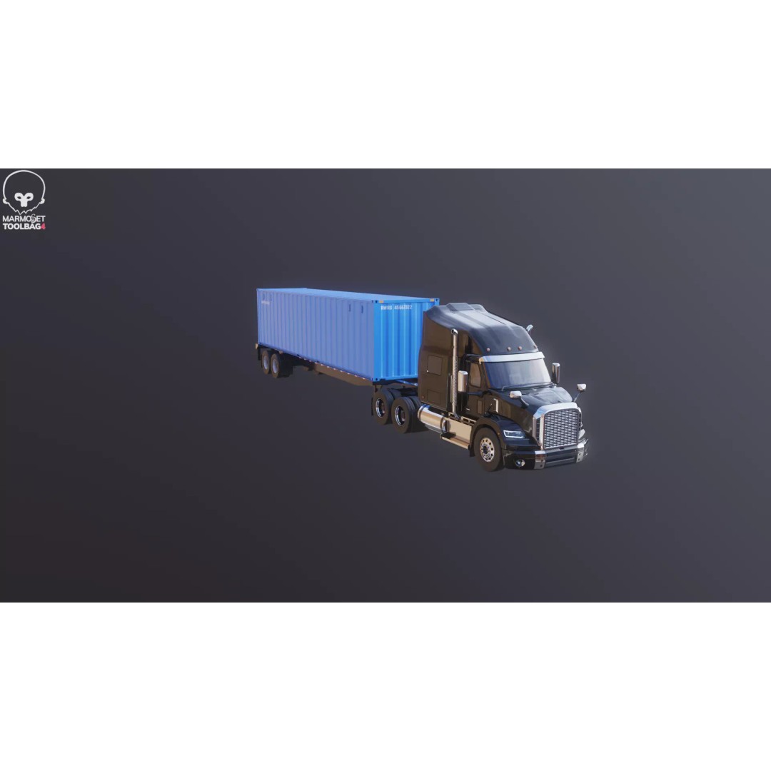 Generic Semi Truck 3D Model – High Poly PBR Vehicle, FBX - View 25