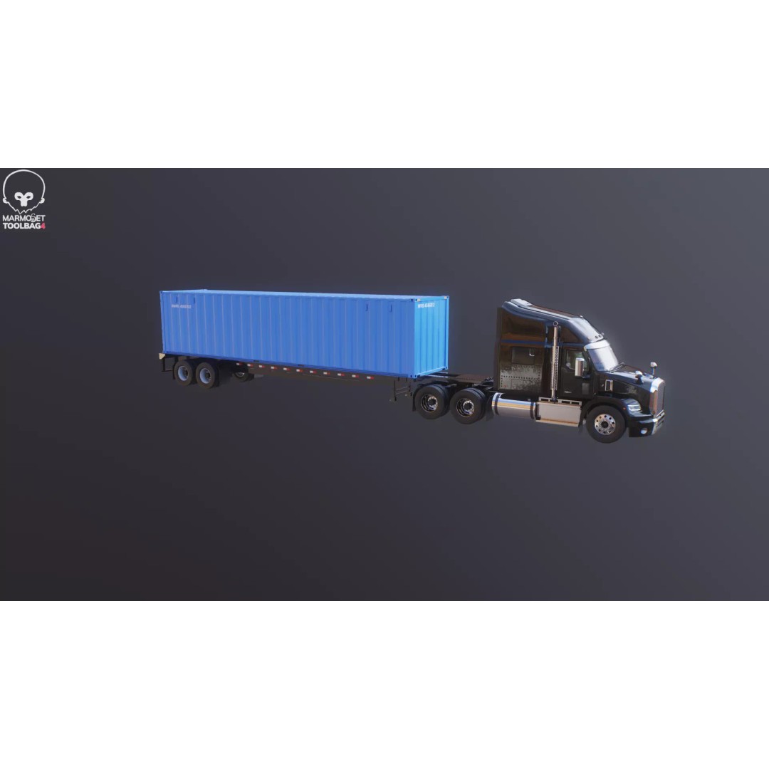 Generic Semi Truck 3D Model – High Poly PBR Vehicle, FBX - View 26