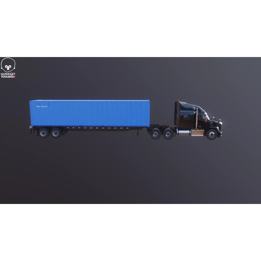 Generic Semi Truck 3D Model – High Poly PBR Vehicle, FBX - View 27