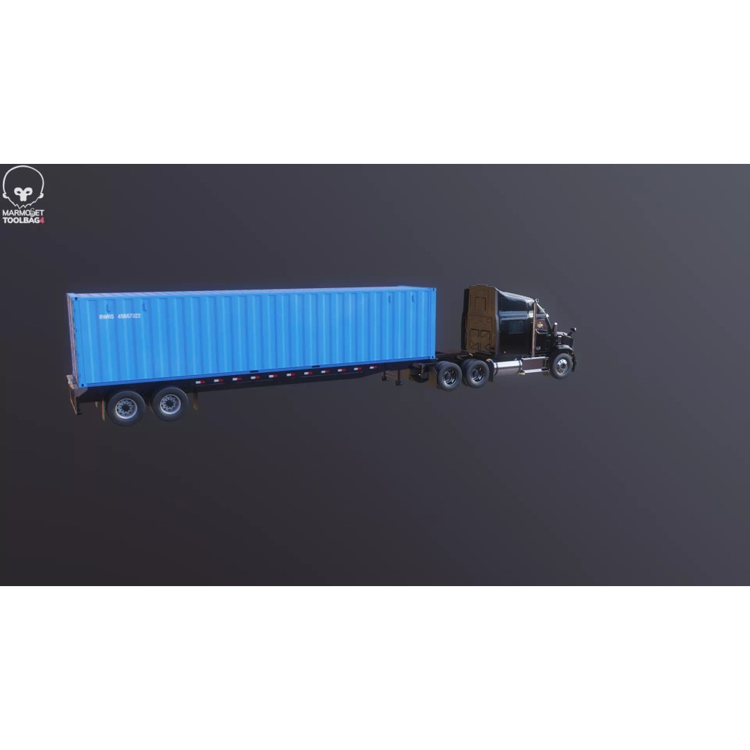 Generic Semi Truck 3D Model – High Poly PBR Vehicle, FBX - View 28