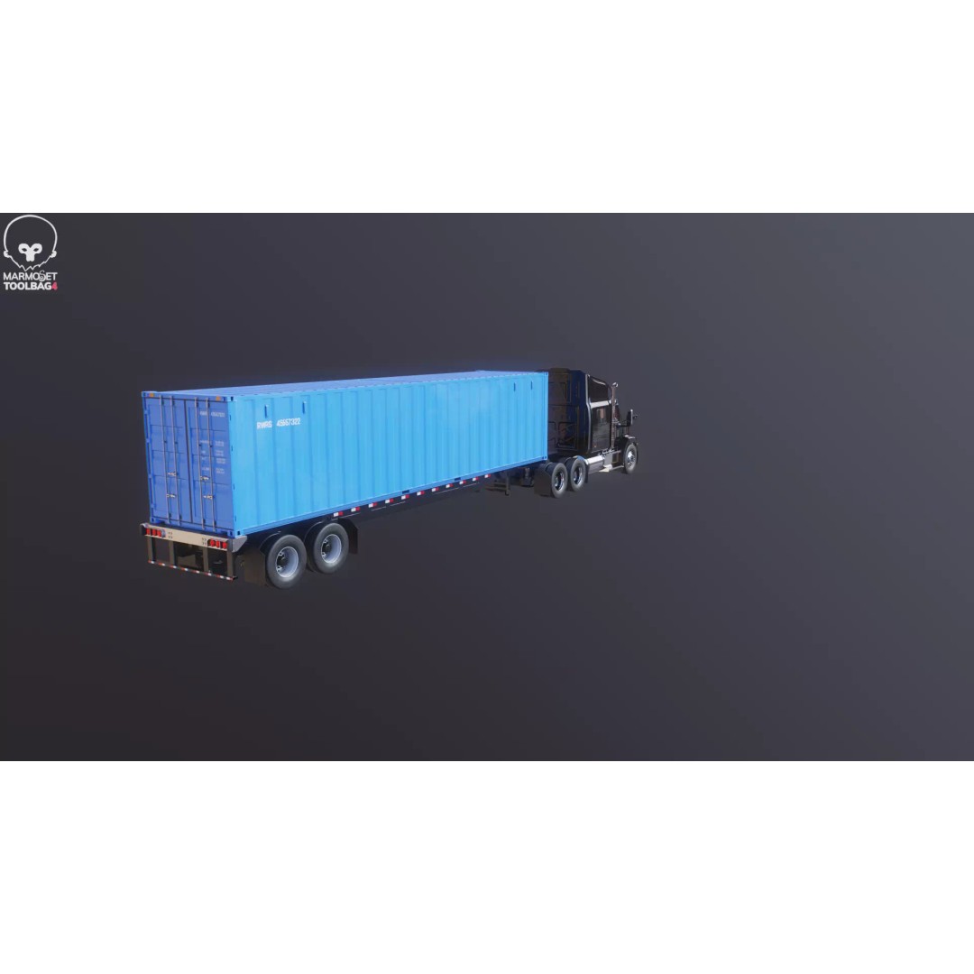 Generic Semi Truck 3D Model – High Poly PBR Vehicle, FBX - View 29