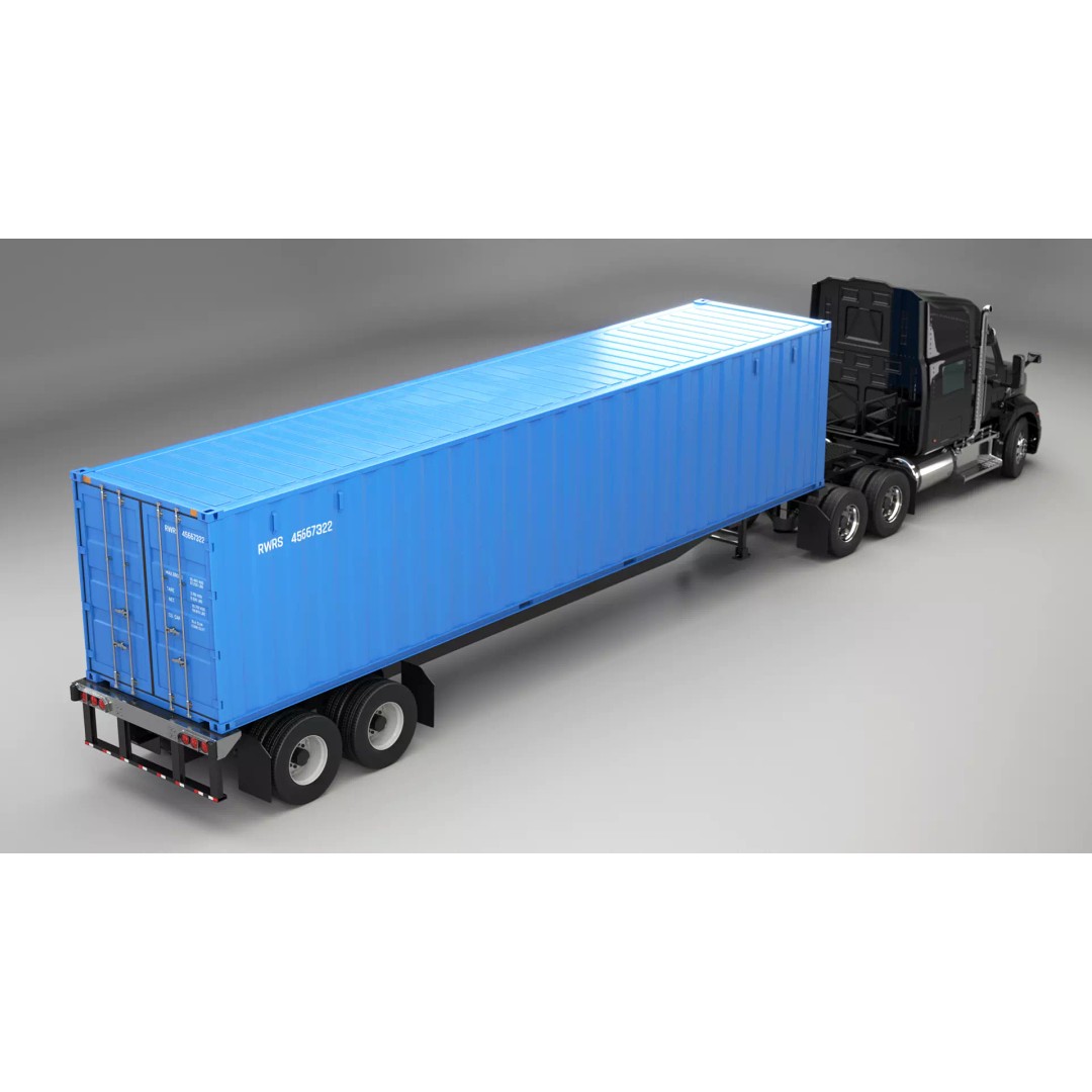 Generic Semi Truck 3D Model – High Poly PBR Vehicle, FBX - View 6