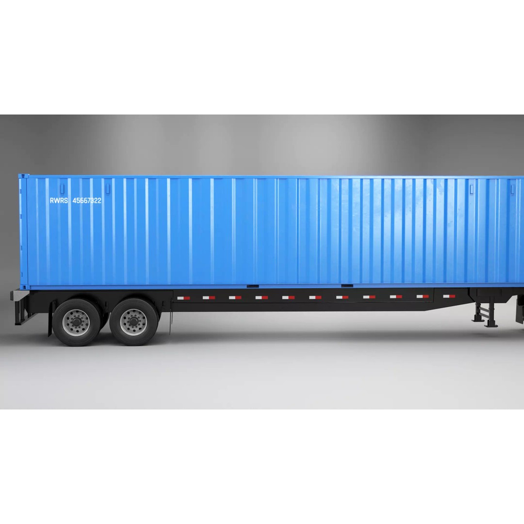 Generic Semi Truck 3D Model – High Poly PBR Vehicle, FBX - View 7