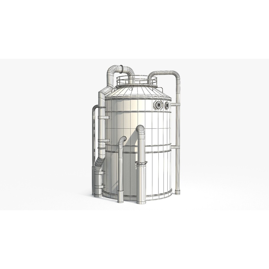 Rusty Industrial Tank 3D Model – Low Poly PBR Asset, FBX - View 14