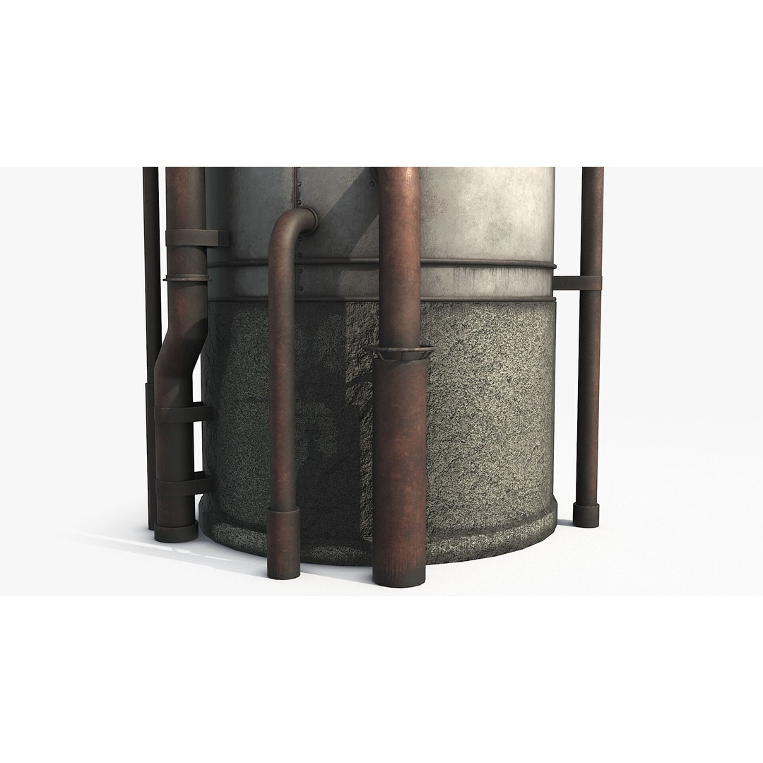 Rusty Industrial Tank 3D Model – Low Poly PBR Asset, FBX - View 5