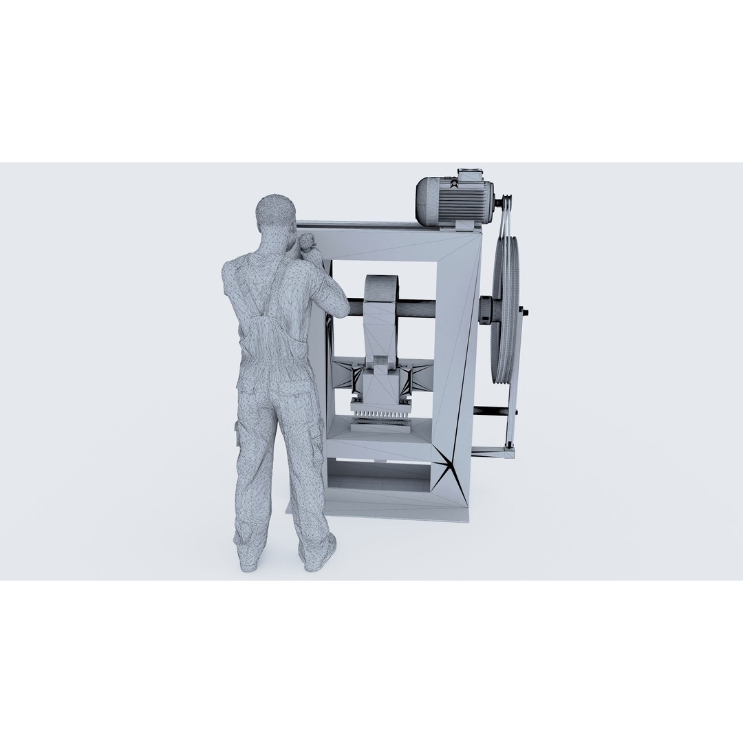 Repairman 3D Model – High Poly Character with PBR Textures - View 18