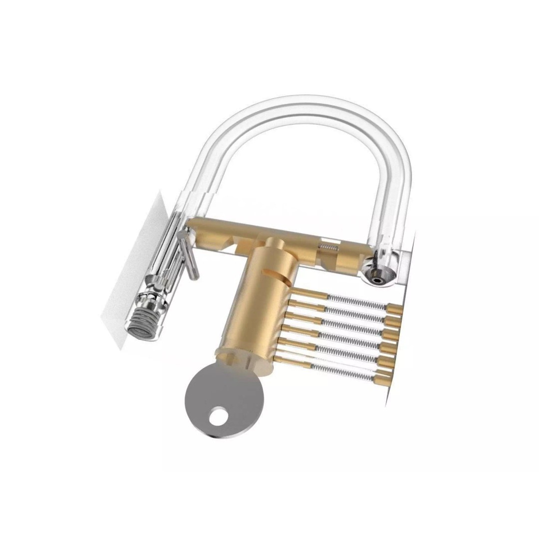 Safety Padlock 3D Model – High-Detail Industrial Asset, FBX & OBJ - View 2