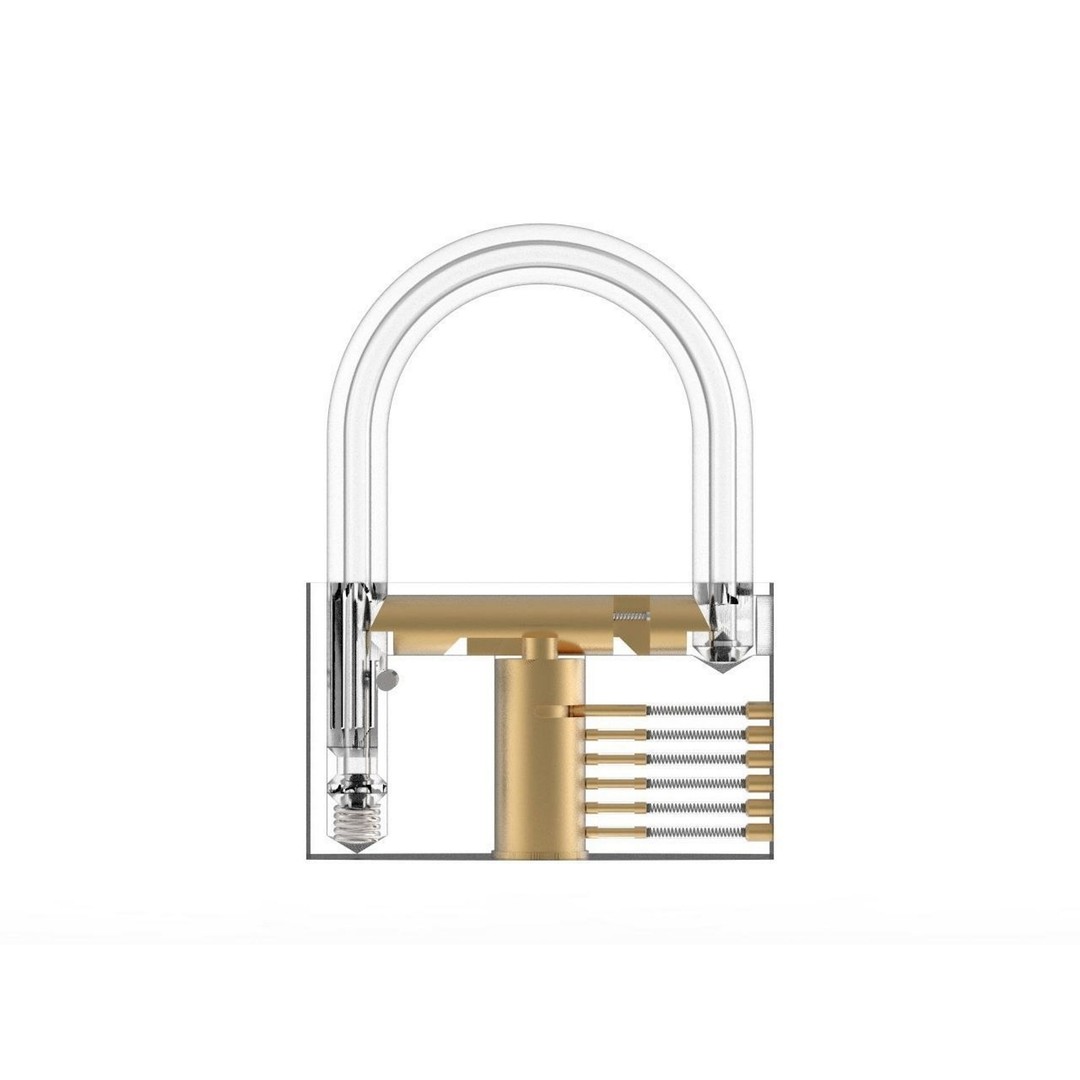 Safety Padlock 3D Model – High-Detail Industrial Asset, FBX & OBJ - View 4