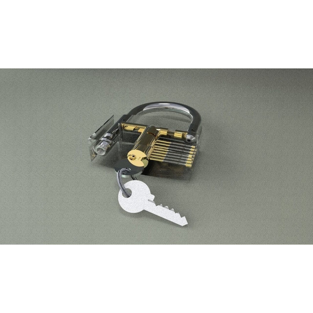 Safety Padlock 3D Model – High-Detail Industrial Asset, FBX & OBJ - View 5