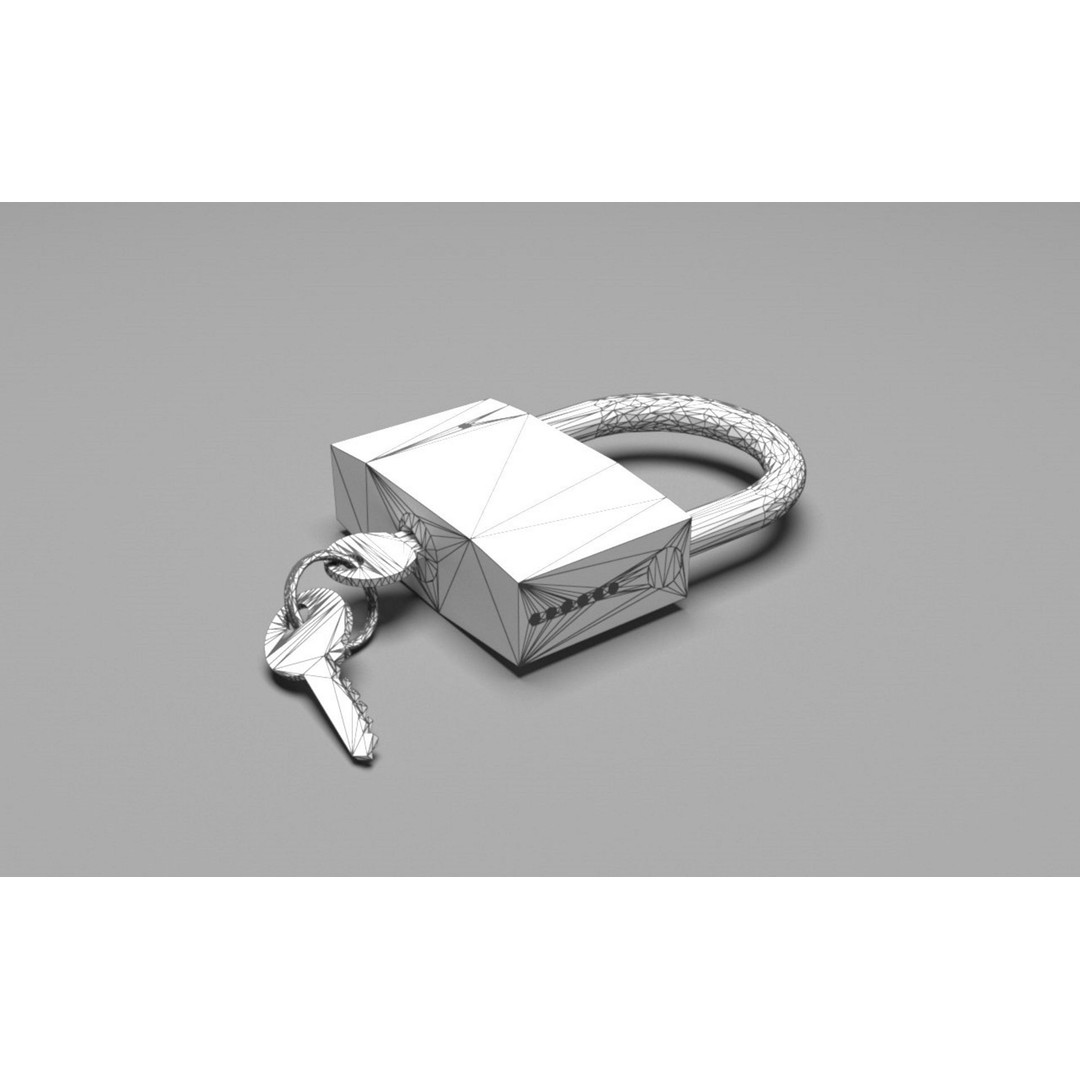 Safety Padlock 3D Model – High-Detail Industrial Asset, FBX & OBJ - View 6