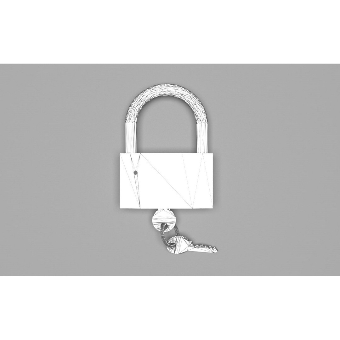 Safety Padlock 3D Model – High-Detail Industrial Asset, FBX & OBJ - View 7