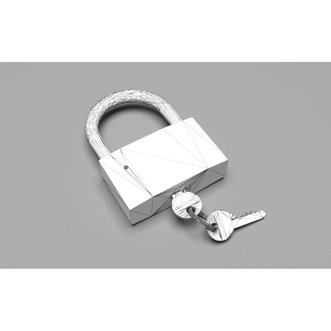 Safety Padlock 3D Model – High-Detail Industrial Asset, FBX & OBJ - View 8