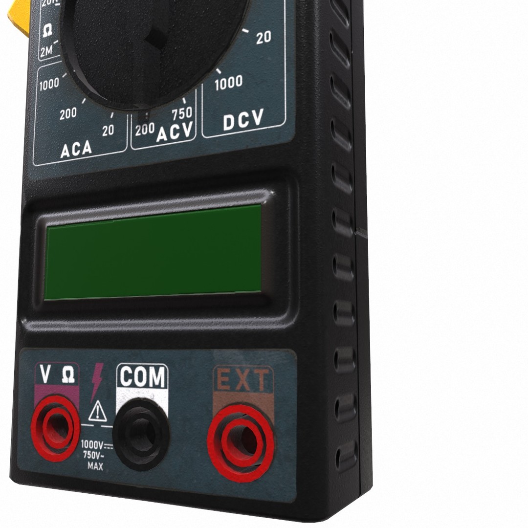 Digital AC Clamp Meter 3D Model – Low Poly PBR Asset, FBX, OBJ - View 10