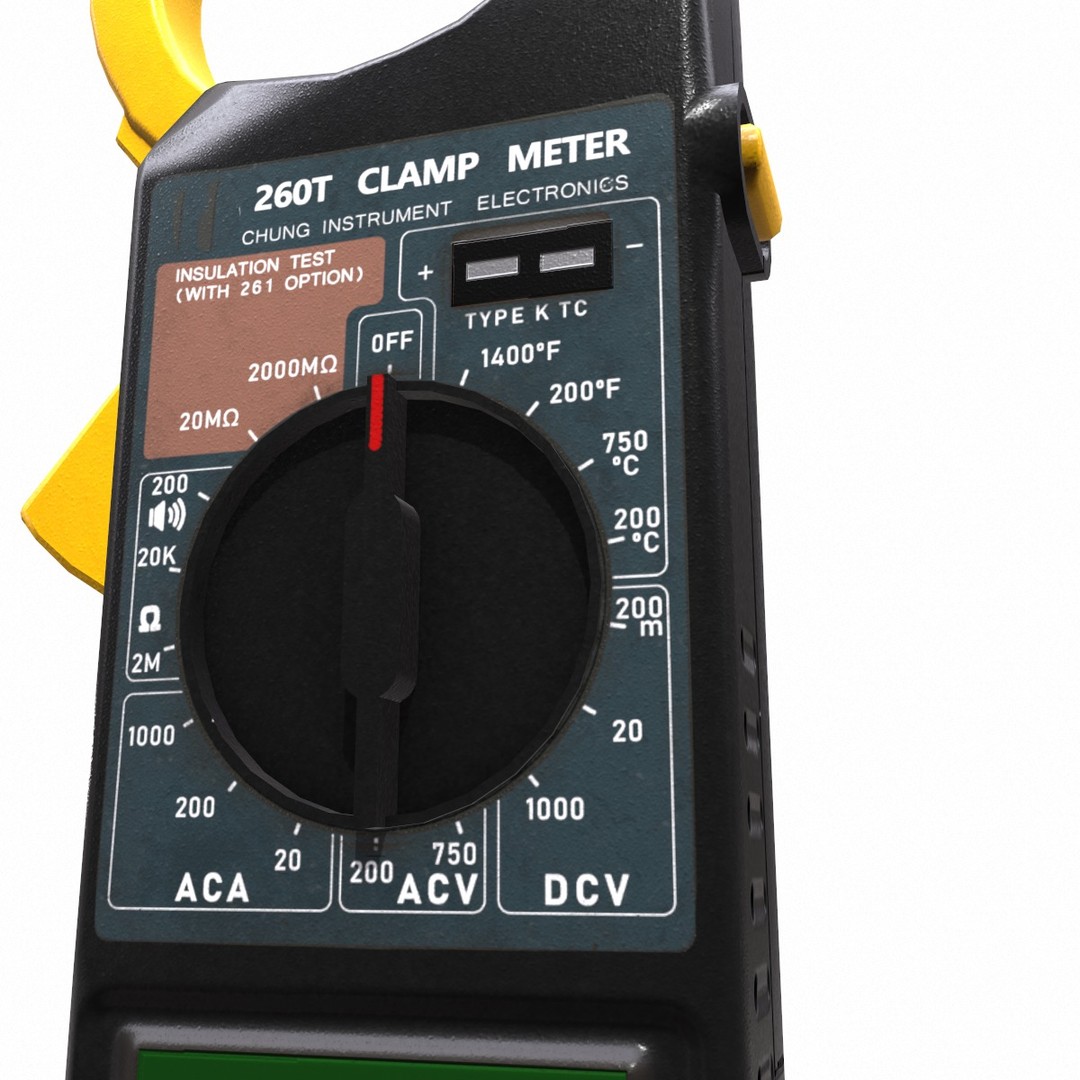 Digital AC Clamp Meter 3D Model – Low Poly PBR Asset, FBX, OBJ - View 11