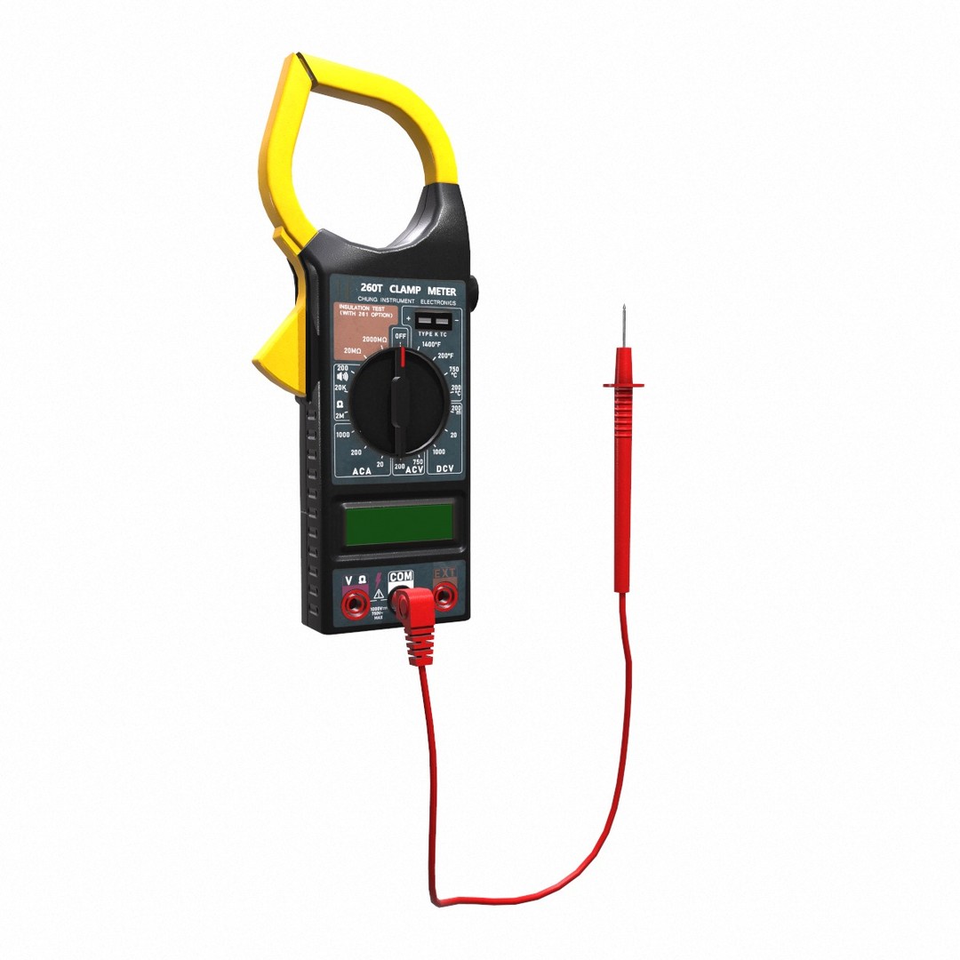Digital AC Clamp Meter 3D Model – Low Poly PBR Asset, FBX, OBJ - View 13