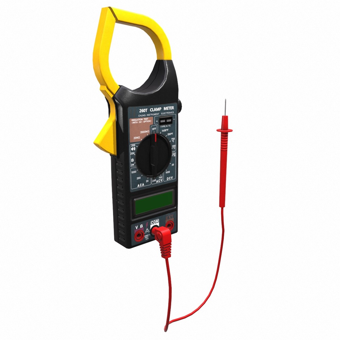Digital AC Clamp Meter 3D Model – Low Poly PBR Asset, FBX, OBJ - View 15