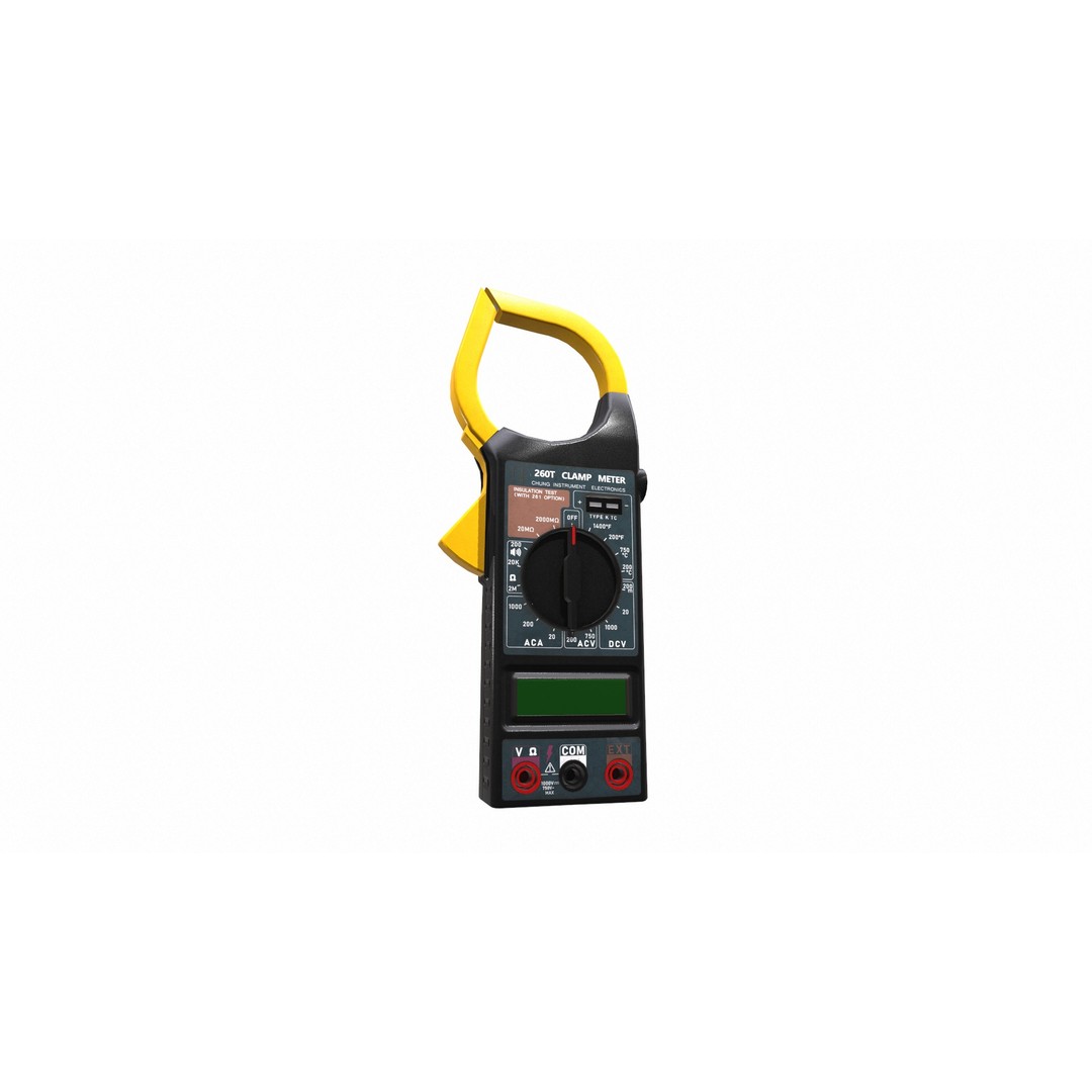 Digital AC Clamp Meter 3D Model – Low Poly PBR Asset, FBX, OBJ - View 16