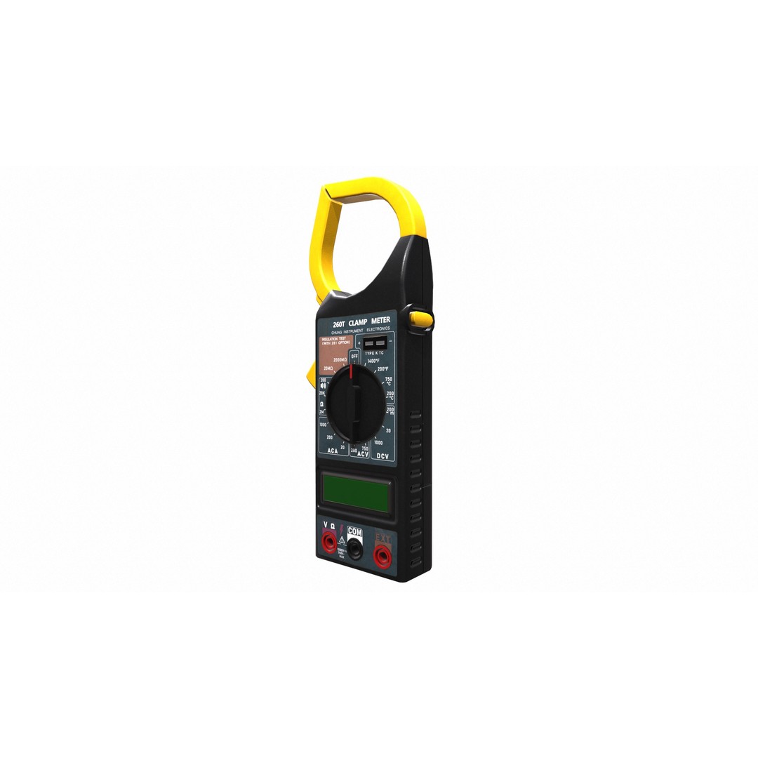 Digital AC Clamp Meter 3D Model – Low Poly PBR Asset, FBX, OBJ - View 19