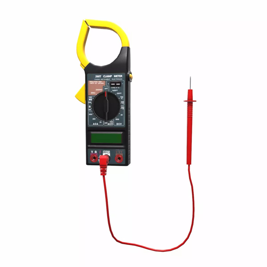 Digital AC Clamp Meter 3D Model – Low Poly PBR Asset, FBX, OBJ - View 2
