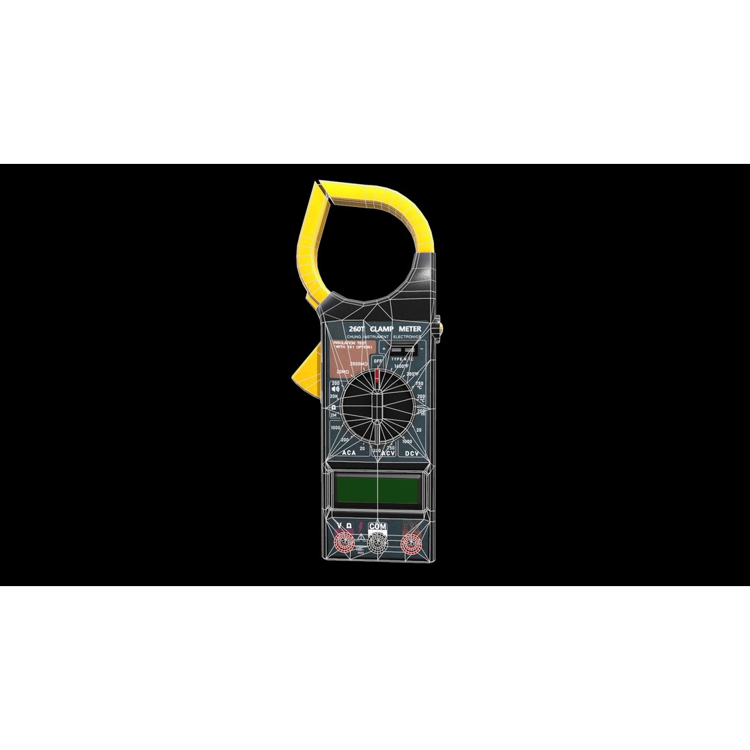 Digital AC Clamp Meter 3D Model – Low Poly PBR Asset, FBX, OBJ - View 24