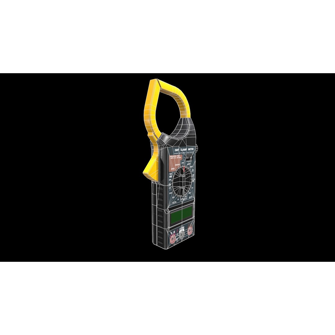 Digital AC Clamp Meter 3D Model – Low Poly PBR Asset, FBX, OBJ - View 26