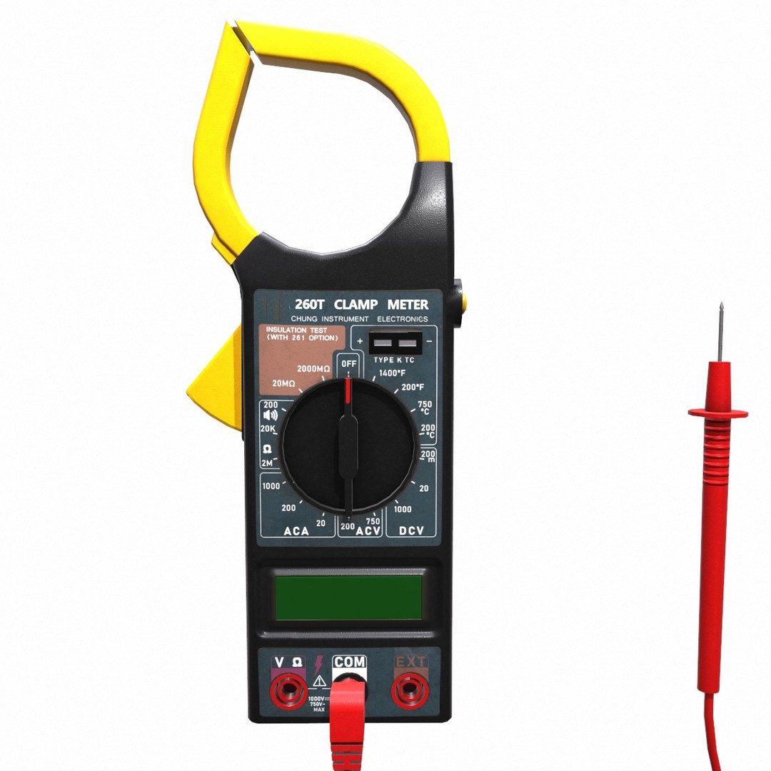 Digital AC Clamp Meter 3D Model – Low Poly PBR Asset, FBX, OBJ - View 4