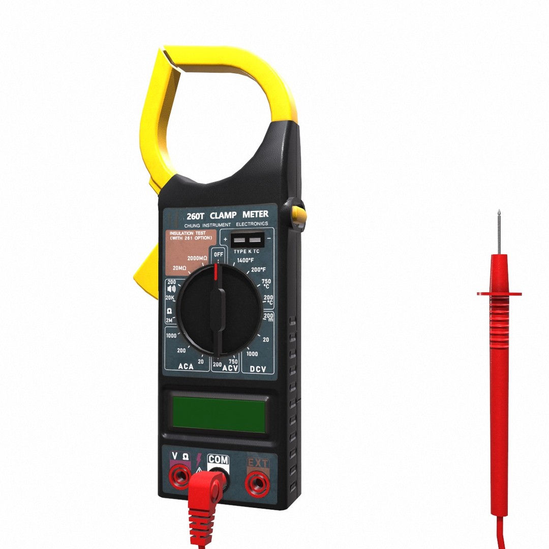 Digital AC Clamp Meter 3D Model – Low Poly PBR Asset, FBX, OBJ - View 6