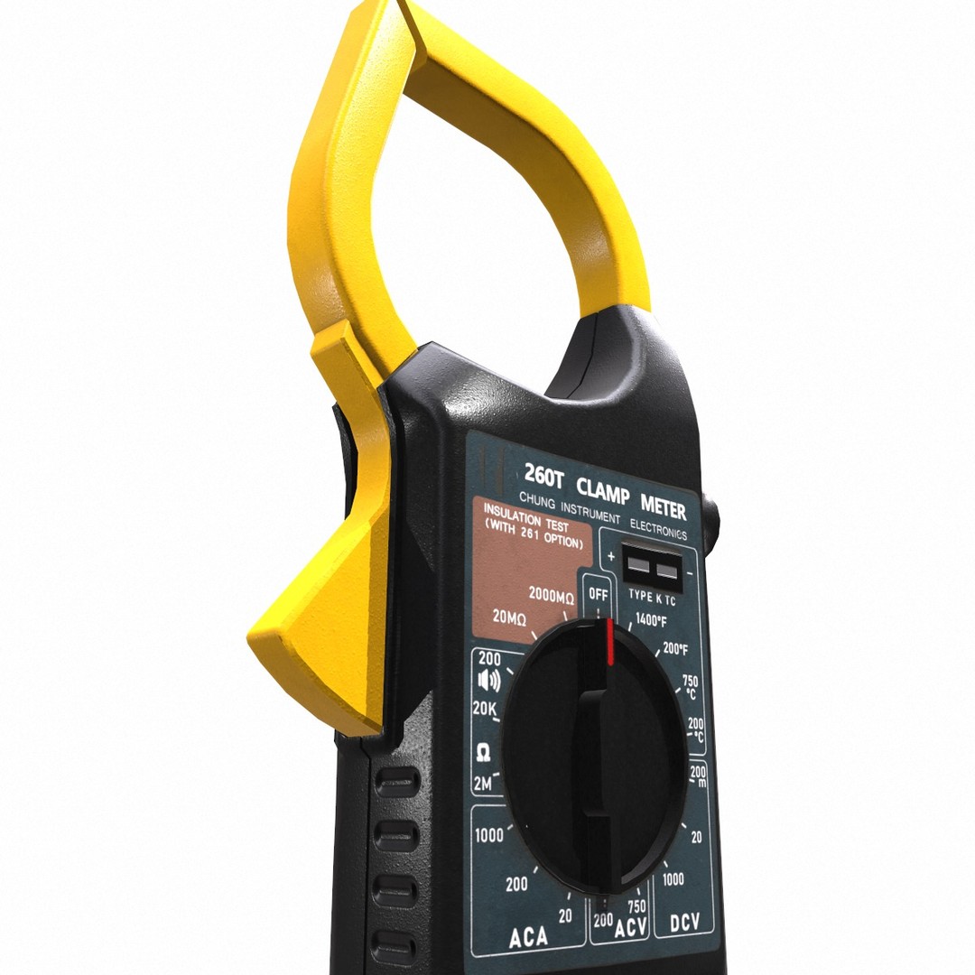 Digital AC Clamp Meter 3D Model – Low Poly PBR Asset, FBX, OBJ - View 8