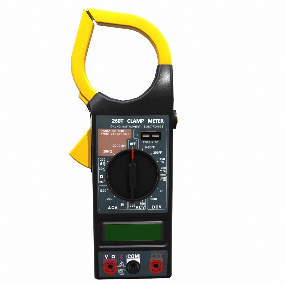 Digital AC Clamp Meter 3D Model – Low Poly PBR Asset, FBX, OBJ - View 9