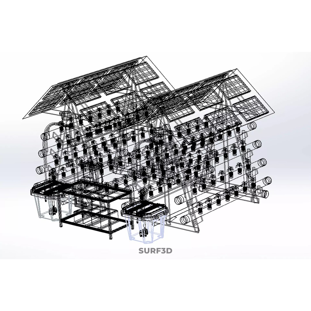 IoT Smart Hydroponic Solar Panel Power Farm 3D Model – PBR Game Asset, FBX, OBJ