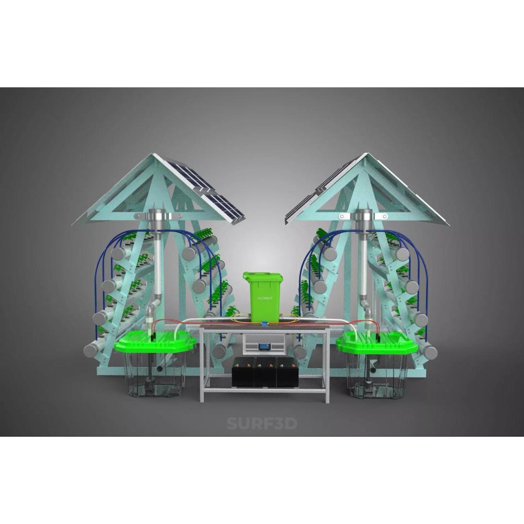 IoT Smart Hydroponic Solar Panel Power Farm 3D Model – PBR Game Asset, FBX, OBJ - View 15