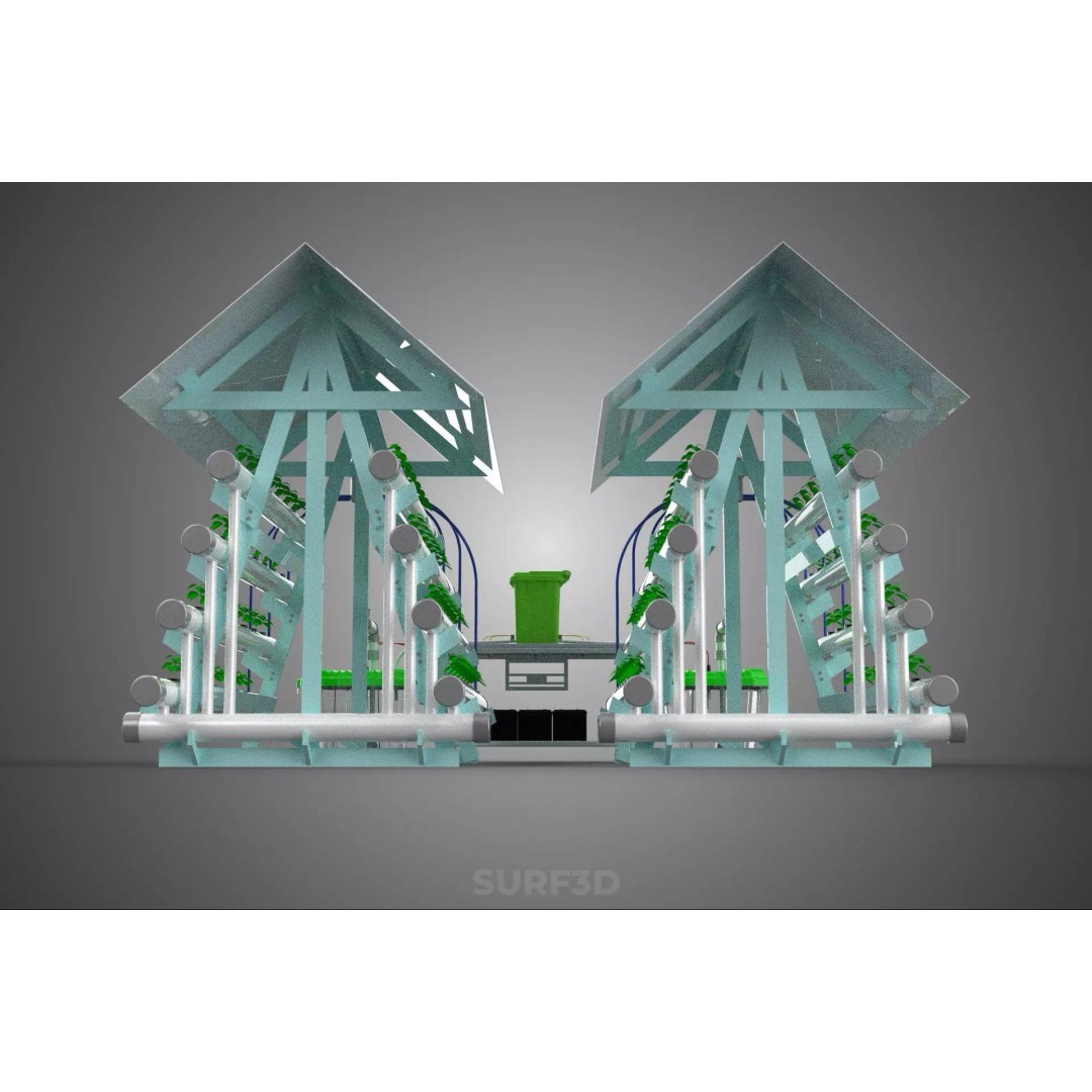 IoT Smart Hydroponic Solar Panel Power Farm 3D Model – PBR Game Asset, FBX, OBJ - View 19