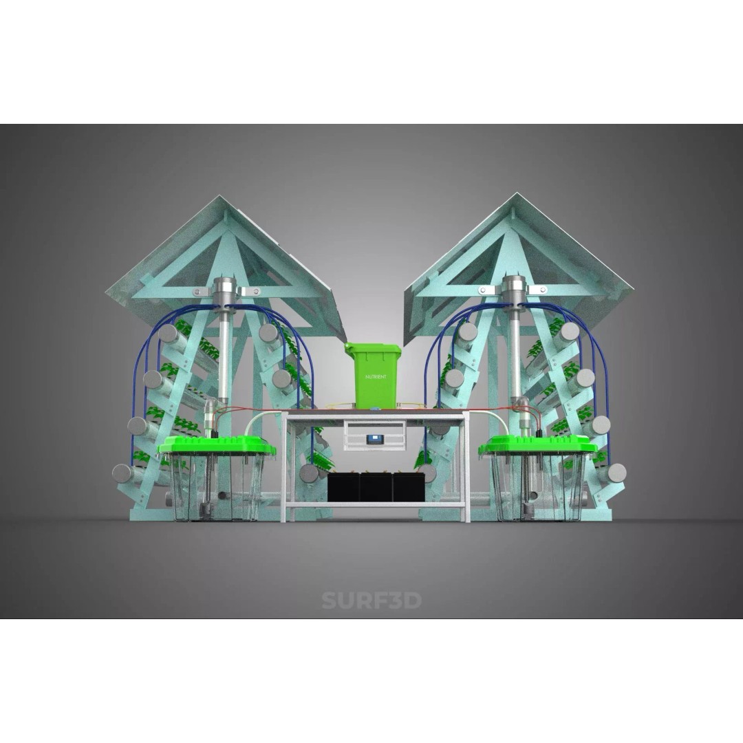 IoT Smart Hydroponic Solar Panel Power Farm 3D Model – PBR Game Asset, FBX, OBJ - View 23