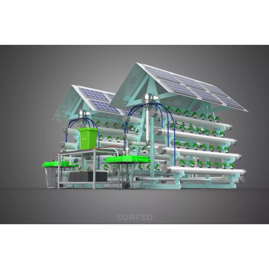 IoT Smart Hydroponic Solar Panel Power Farm 3D Model – PBR Game Asset, FBX, OBJ - View 24
