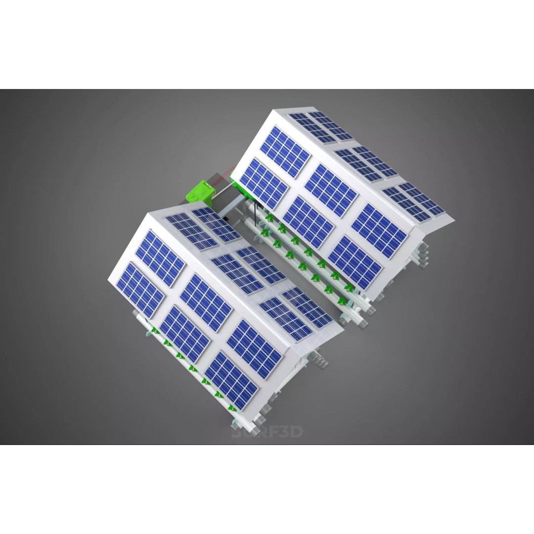 IoT Smart Hydroponic Solar Panel Power Farm 3D Model – PBR Game Asset, FBX, OBJ - View 27