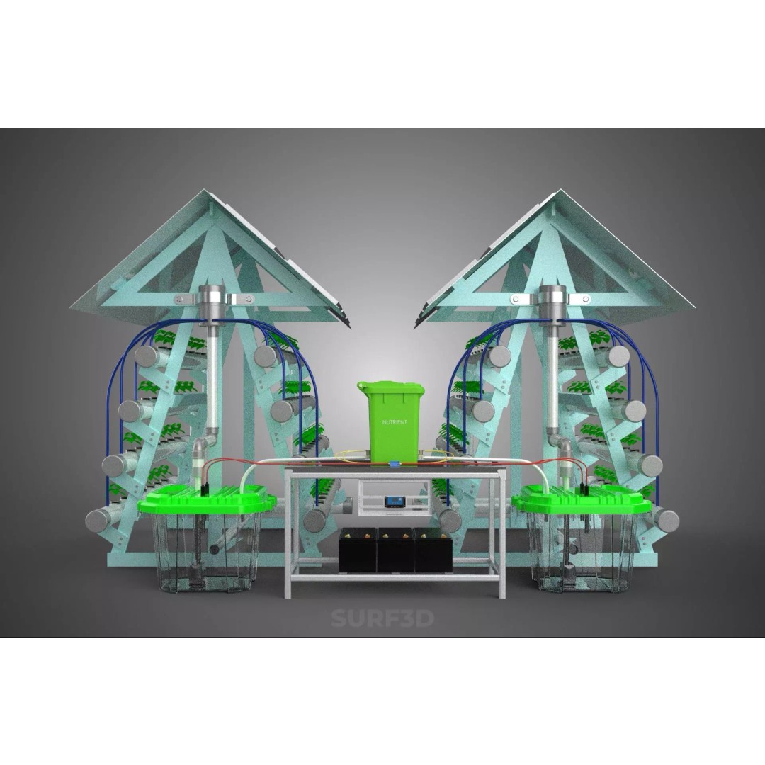 IoT Smart Hydroponic Solar Panel Power Farm 3D Model – PBR Game Asset, FBX, OBJ - View 33