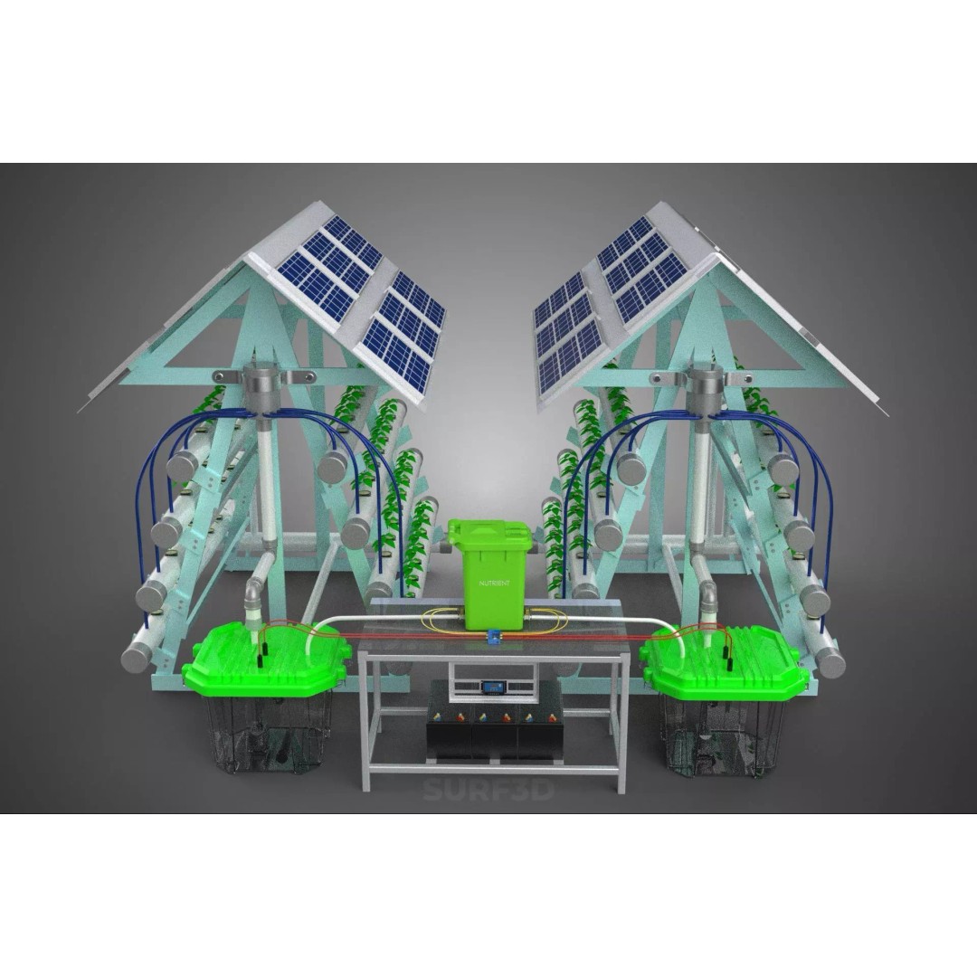 IoT Smart Hydroponic Solar Panel Power Farm 3D Model – PBR Game Asset, FBX, OBJ - View 34
