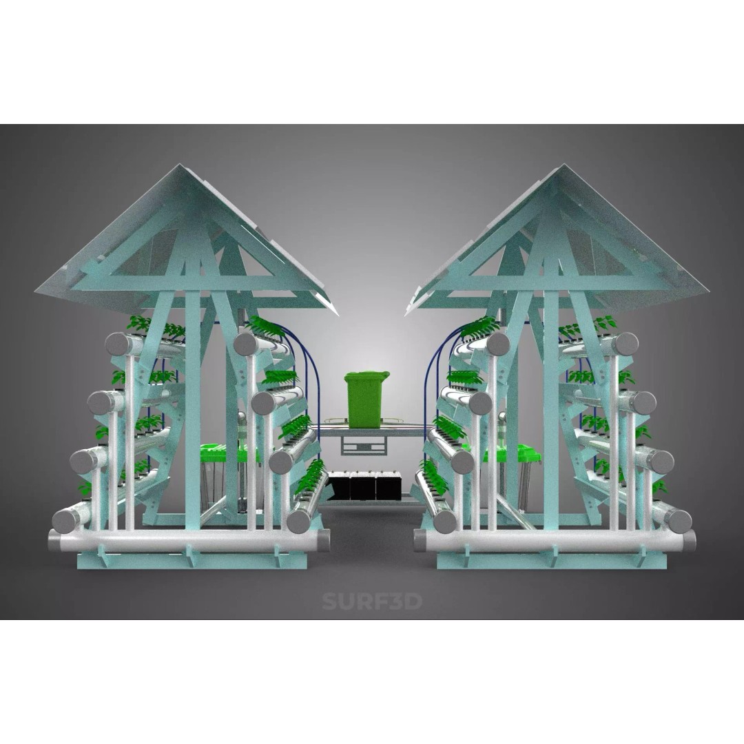 IoT Smart Hydroponic Solar Panel Power Farm 3D Model – PBR Game Asset, FBX, OBJ - View 35