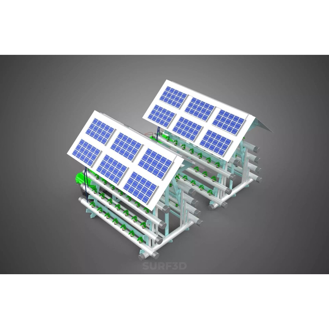 IoT Smart Hydroponic Solar Panel Power Farm 3D Model – PBR Game Asset, FBX, OBJ - View 37