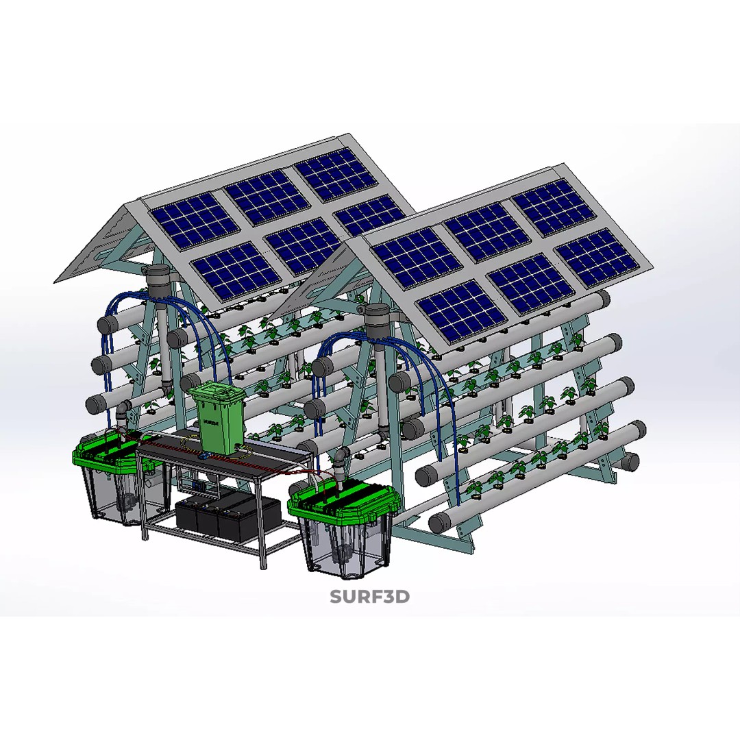 IoT Smart Hydroponic Solar Panel Power Farm 3D Model – PBR Game Asset, FBX, OBJ - View 40