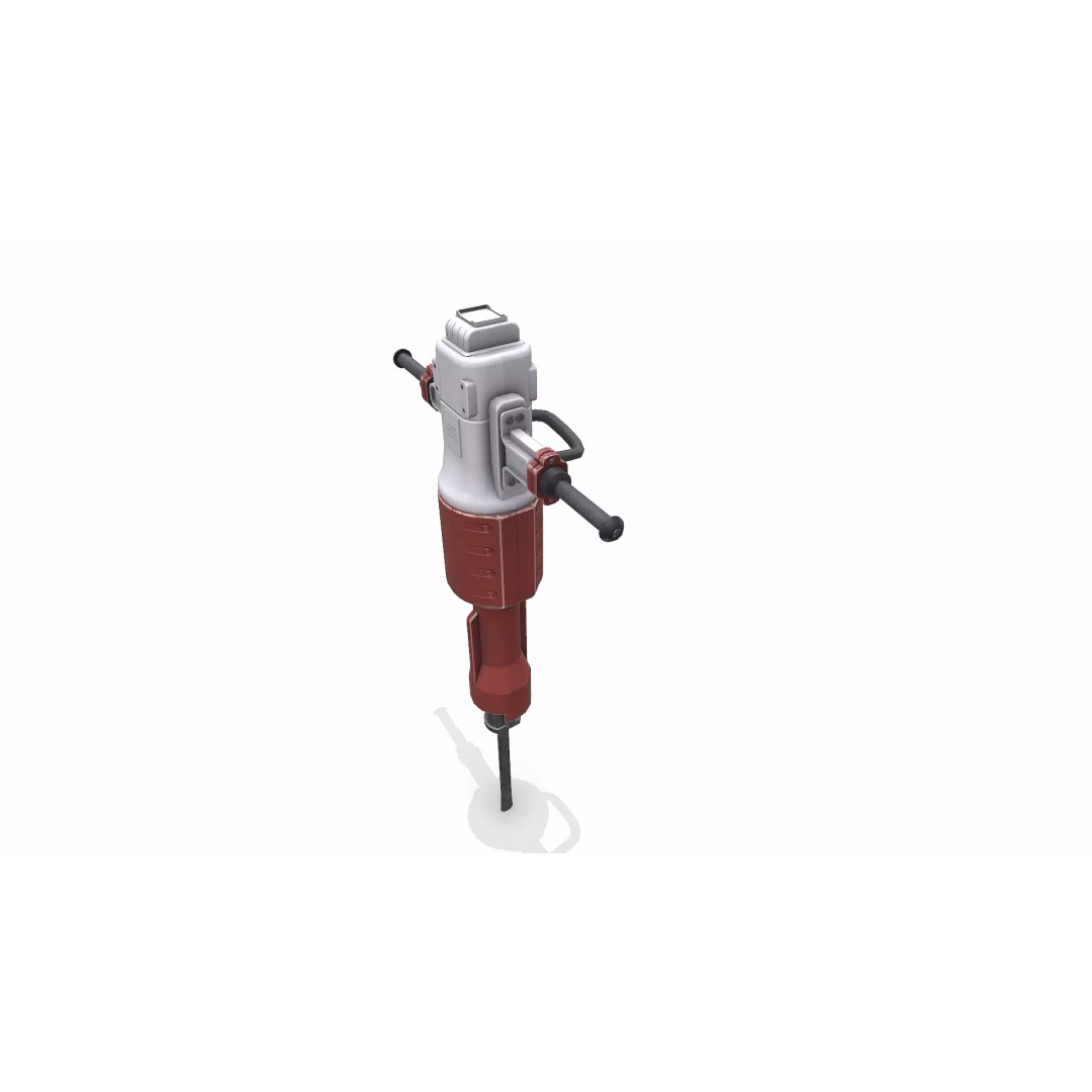 Old Jackhammer 3D Model – Low Poly PBR Game Asset, FBX, OBJ - View 10